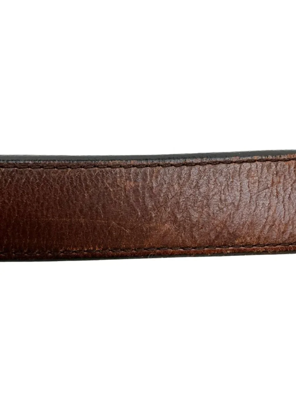 Vintage Levis Leather Work Belt Mens 34 Brown Distressed Look Classic Design